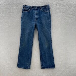VTG Levis Jeans Men's 35x31* Blue 517 0217 Bootcut Orange Tab Made in USA 80s